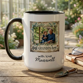 Taza Mejor abuelo sentimental foto y nombre