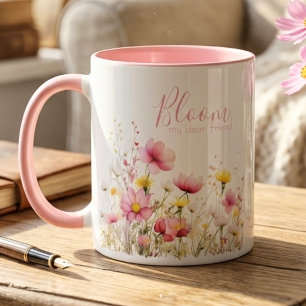 Taza Mejor Amiga Flor Silvestre Cumpleaños Floración