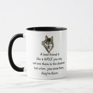 Taza Mejor amigo Inspirador, lobo de citas