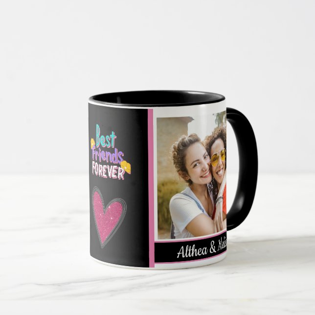 Taza Mejor Amigo Moderno Para Siempre Foto Mug (Anverso derecho)