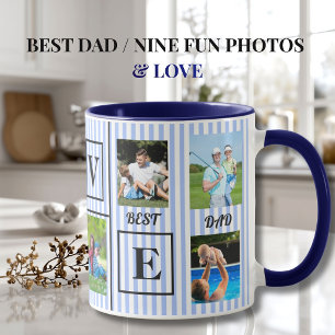 Taza Mejor amor de papá Collage de nueve fotos personal