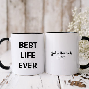 Taza Mejor Baptismo de la Vida Negra y Blanco