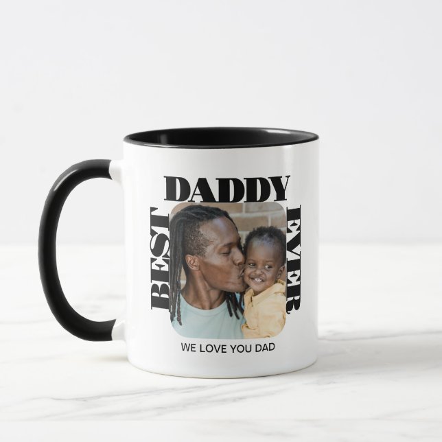 Taza Mejor Café Personalizado De Foto De Papá Nunca (Izquierda)