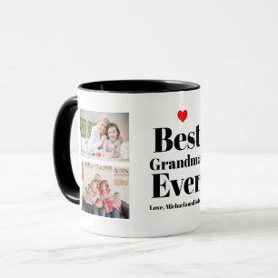 Taza Mejor Collage de fotos de la Abuela del Corazón Nu