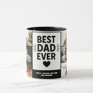 Taza Mejor Collage de fotos de Papá Moderno de 6
