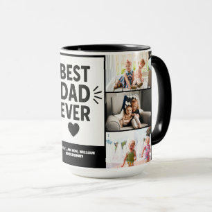 Taza Mejor Collage de fotos de Papá Personalizado 6