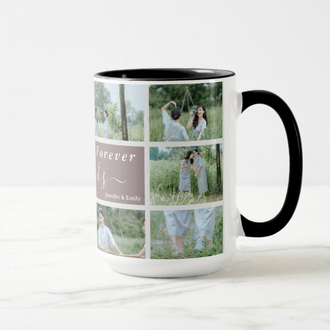 Taza Mejor Collage de fotos Personalizado 10-foto (Derecha)