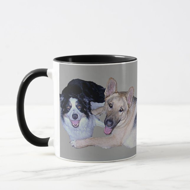 Taza Mejor Compañero de Amigos Collie y Pastor Alemán (Izquierda)