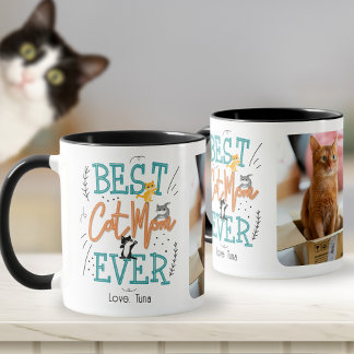 Taza Mejor Día de la Madre fotográfico para gatos