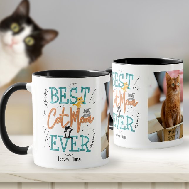 Taza Mejor Día de la Madre fotográfico para gatos (Subido por el creador)