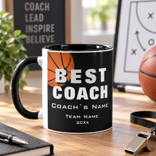 Taza Mejor Entrenador Balón de Baloncesto Gracias Entre
