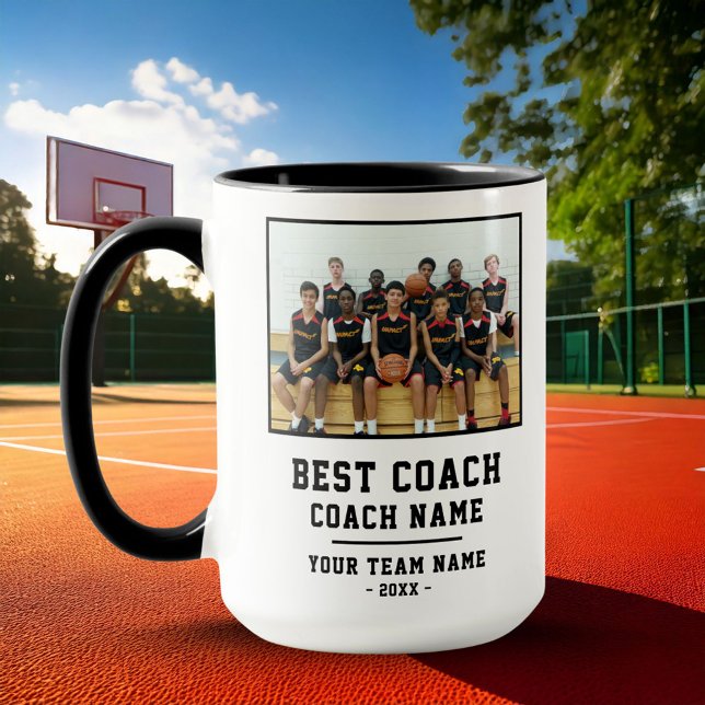 Taza Mejor entrenador Nombre del equipo Foto Gracias (Subido por el creador)