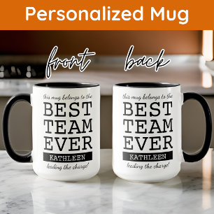 Taza Mejor equipo de nombres personalizados Mug, regalo