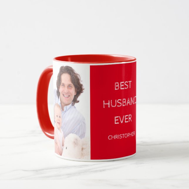 Taza Mejor Esposo Personalizado Dos Mug Fotográfica (Anverso izquierdo)