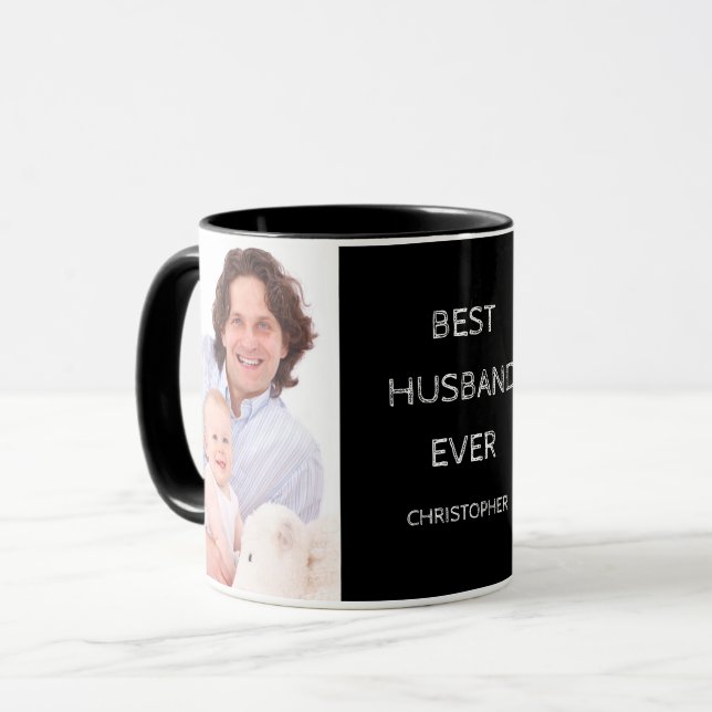Taza Mejor Esposo Personalizado Fotografía Mug (Anverso izquierdo)