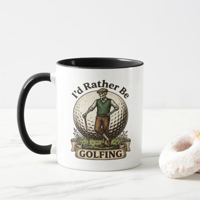 Taza Mejor Estaría Jugando Golf (Con donut)
