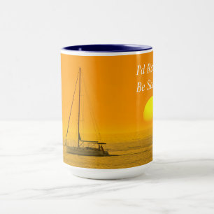 Taza Mejor Estaría Navegando, Atardecer, Mensaje o Nomb