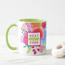 Taza Mejor Floral de la Madre en el Día de la Madre
