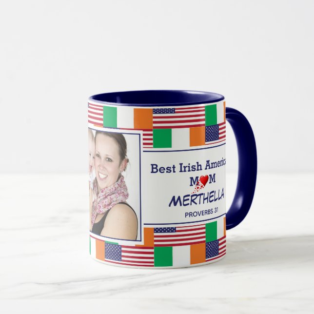 Taza MEJOR foto de IRLANDA AMERICAN MAMÁ (Anverso derecho)