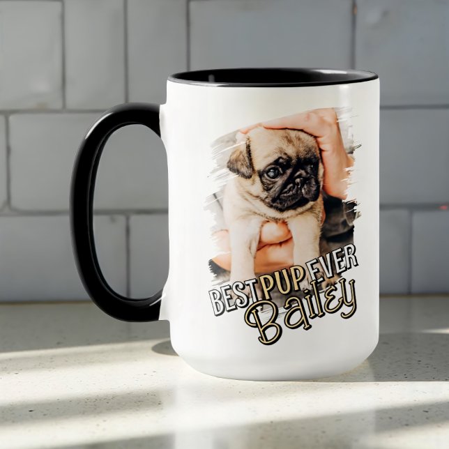 Taza Mejor foto de perro Mascota Grunge de Guay moderna (Subido por el creador)