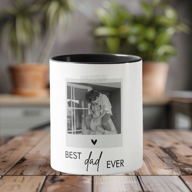 Taza Mejor foto mínima de papá | Personalizado (Subido por el creador)
