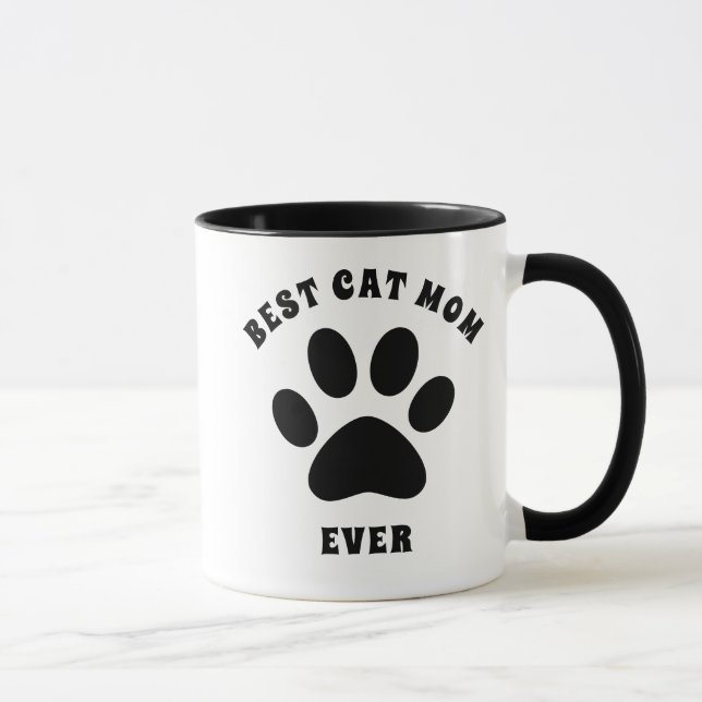 Taza Mejor Gato Mamá Personalizado Texto Personalizado (Derecha)