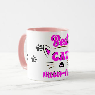 Taza Mejor Gato Meow Mamá Paw Imprimir Café Mug