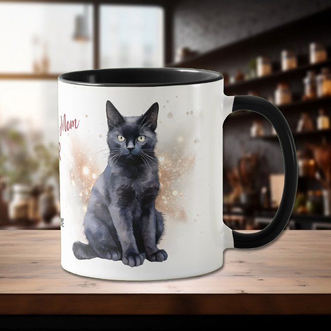 Taza Mejor Gato Negro Mamá De La Estrella De Confetti (Subido por el creador)