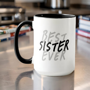 Taza Mejor Hermana de Todos los Tiempos Moderna Grunge 