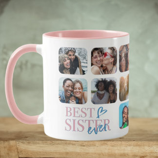 Taza Mejor Hermana del Collage de fotos 14