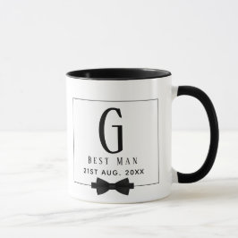 Taza Mejor Hombre Groomsman Monogramado Bow Tie Gracias