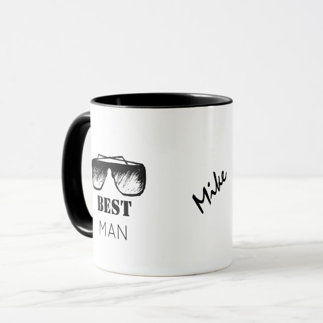 Taza Mejor Hombre Nombre Funny Negro Googles Boda (Anverso izquierdo)