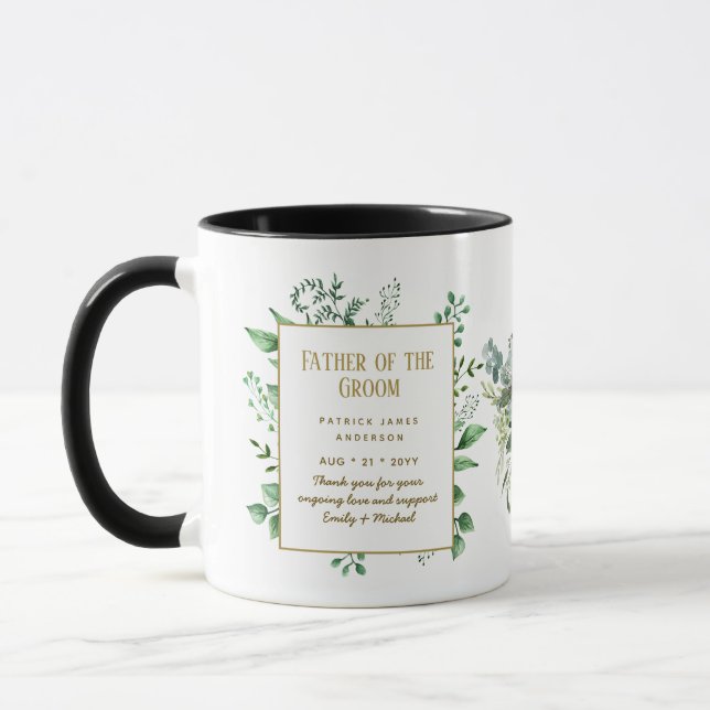 Taza Mejor Hombre Padre de Groom Groomsman Co (Izquierda)