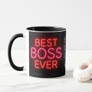 Taza Mejor Jefe de la Neon Luces y Cita