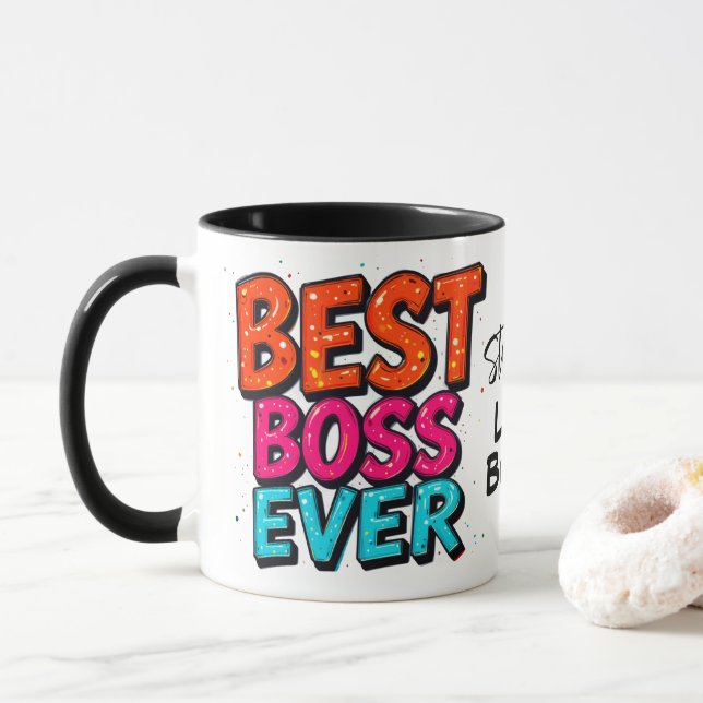 Taza Mejor Jefe de la Señora Jefe Graffiti (Con donut)