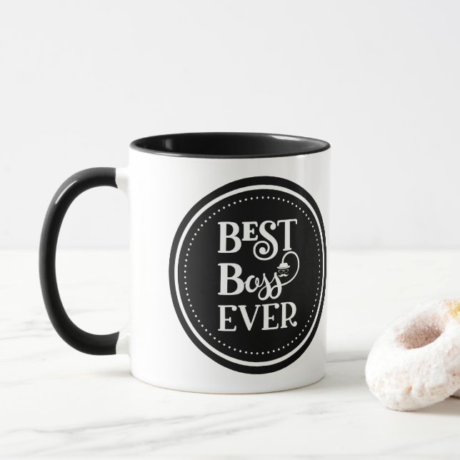 Taza Mejor Jefe siempre de café de dos tonos (Con donut)