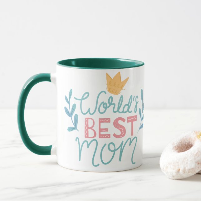 Taza Mejor madre del mundo | Café del Día de la Madre (Con donut)