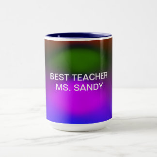 Taza Mejor Maestro Añadir Nombre Azul, Púrpura, Verde y