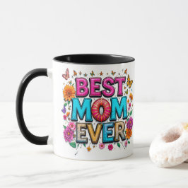 Taza Mejor Mamá Cita Mariposas Flores Coloridas