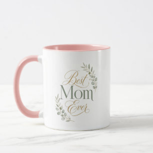 Taza Mejor Mamá Cumpleaños Diseño Botánico