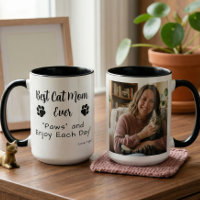 Mejor Mamá de Gatos Patas Mascota Foto Café