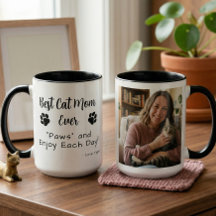 Mejor Mamá de Gatos Patas Mascota Foto Café