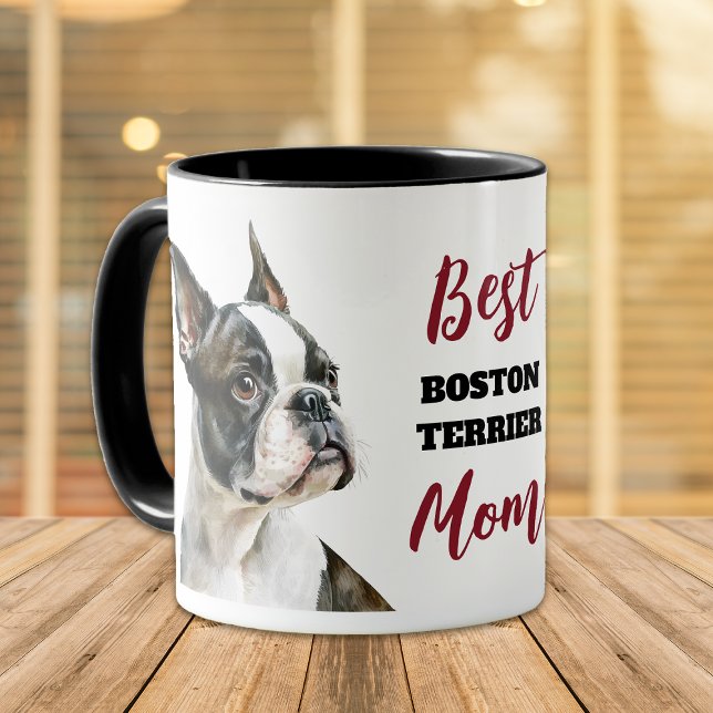 Taza Mejor Mamá de Perro Boston Terrier (Subido por el creador)
