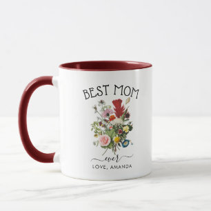Taza Mejor Mamá de personalizable Bonito Flores rusas