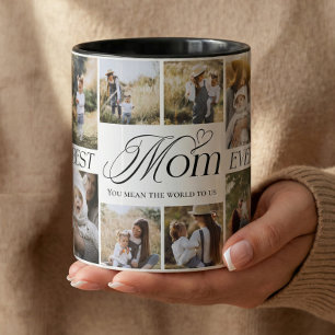 Taza Mejor Mamá del Mundo Collage de Fotos Personalizad