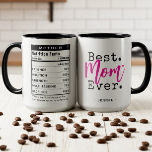 Taza Mejor Mamá del Mundo Datos Nutricionales Día de la
