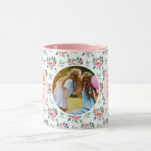 Taza Mejor Mamá del Mundo Floral Foto Día de la Madre