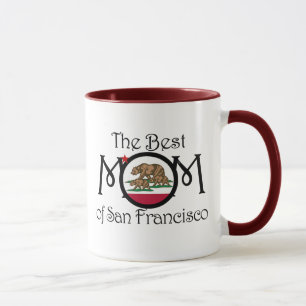 Taza Mejor Mamá en San Francisco con dos cachorros de 1