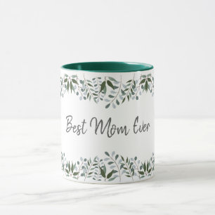 Taza Mejor Mamá Jamás Eucalyptus Greenery Floral