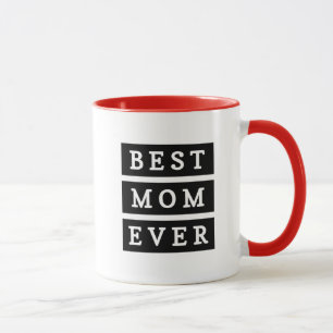 Taza Mejor mamá moderna cada rojo negro y blanco